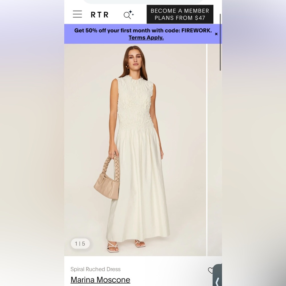 Marina Moscone Spiral Ruched Dress